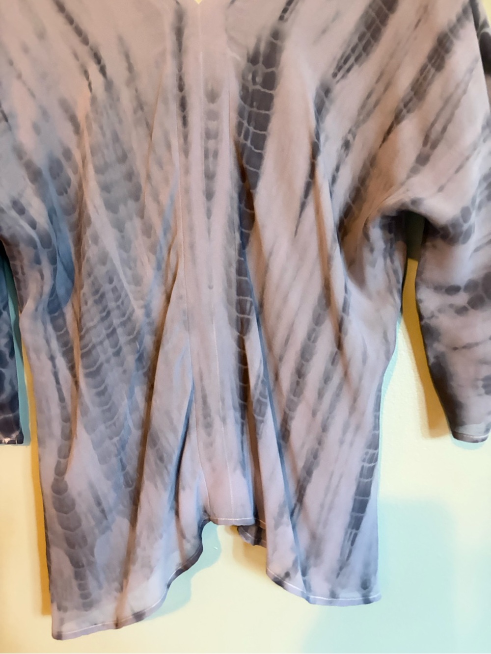 Buffalo David Bitton Silk 100% Blouse V Neck Tie Dye Whimsigoth Sheer S Top Boho - Picture 8 of 10